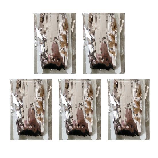 5 шт. Сверкающие фольгированные шторки с бахромой 1x2 м, металлический стримерный фон для свадьбы, дня рождения