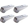 4Pcs Low Profile Casters 0.8″ Mini Long Frame Rigid Caster for Furniture Drawer Door Vertical or Horizontal Installation