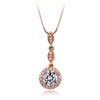 ZHOUYANG Fashion Crystal Pendant Neck Chain For Women Cubic Zirconia Rose Gold Color Necklace Jewelry Top Quality Gifts N428