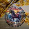 10 Inch Colorful Glass Horse Wind Spinner Rustic Farmhouse 3D Kinetic Garden Art for Indoor Outdoor Patio Lawn Yard Decor