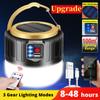 Solar LED Camping Light Remote Control Tent Lamp USB Rechargeable Bulb Portable Lanterns Emergency Lights for Outdoor Hiking BBQ Emergency Power Bank