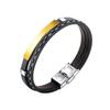Trend Classic Punk Style Stainless Steel Smooth Leather Bracelet Multi-Layer Woven Bracelet Accessories