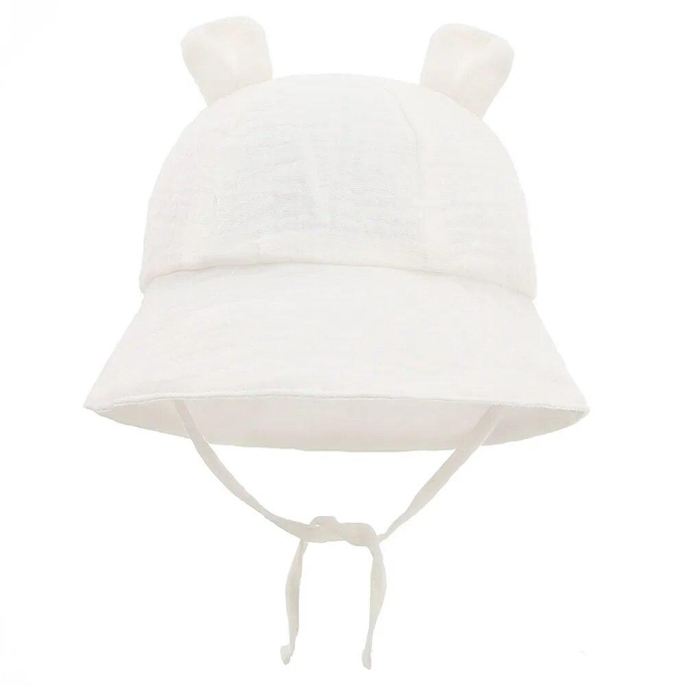 Baby Autumn 2024 Sun New Hat Children Outdoor Rabbit Ear Beach Caps Boy Girl Panama Hat Unisex Beach Bucket Hats Bunny Hat