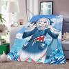 Gawr Gura Throw Lightweight 240g Flannel Blanket Soft Skin-friendly for Summer Cooling