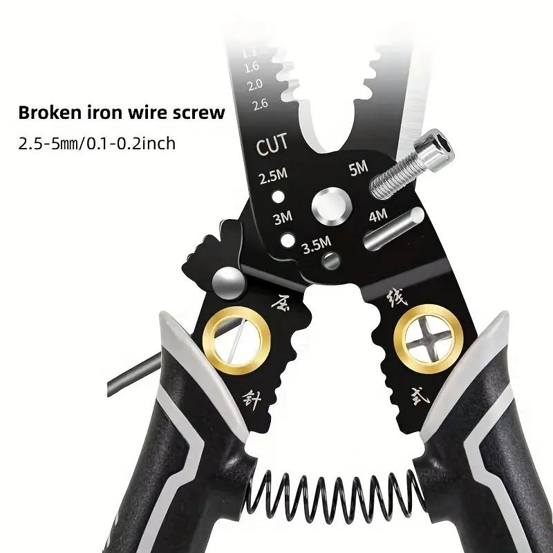 1pc 9-in-1 Multifunctional Electrician Wire Strippers Terminal Crimping Pliers Branching Winding Cutting Pliers Hardware Tools