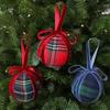 Shatterproof Design Plaid Christmas Ball Lightweight Holiday Hanging Decor  Room Styling
