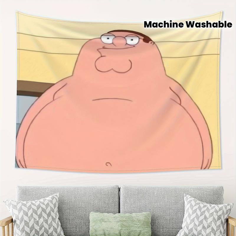 VIKAMA Гобелен с мемом Питера Гриффина Дизайн Family Guy Идеально подходит для юмористического декора Оформление стены спальни и фотофон
