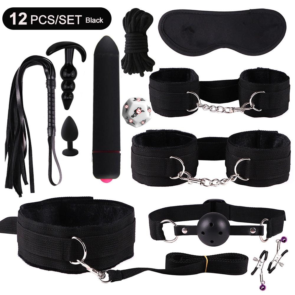 BDSM Adult SM Sex Products Kits Bondage Gear Collar Butt Oral Erotic Bundle Sex Game for Couple Vibrator female sexulae toy 18
