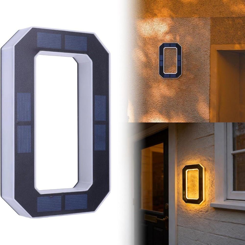 Solar Powered Solar House Numbers 6.7 Inch Size Lighted House Numbers Home Exterior