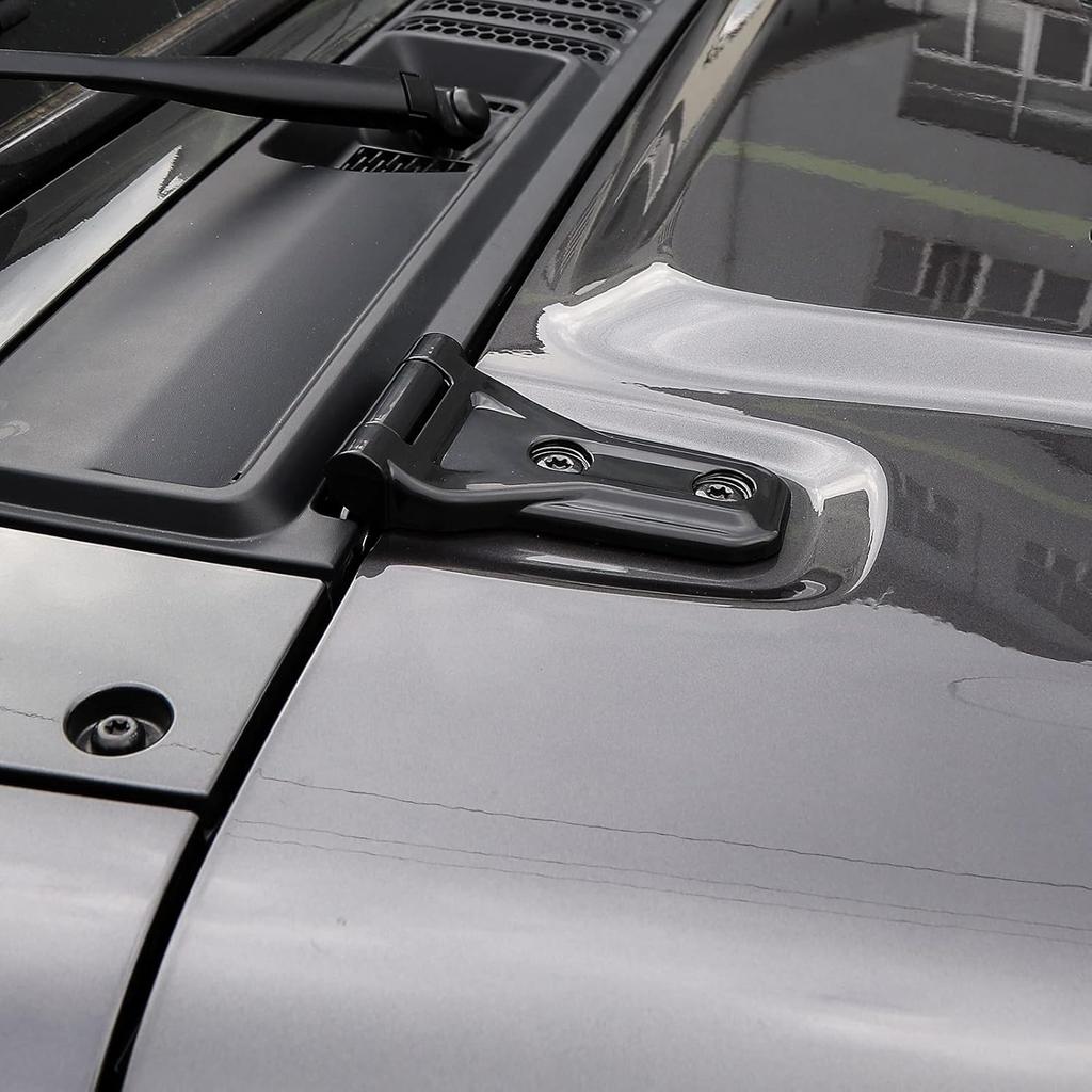 RT-TCZ Hood Hinge Cover Exterior Decoration Kits Accessories Compatible with 2018-2023 Jeep Wrangler JL JLU and Gladiator JT (Black)