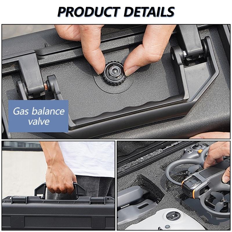 Жесткий кейс для оборудования Ударопрочная защитная сумка-чехол с мягкой внутренней обивкой для квадрокоптера Avata 2 Черный