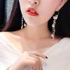 1 пара женских висячих сережек с имитацией жемчуга и стразами, прочные серьги с кисточками и цветком, роскошные серьги-капли