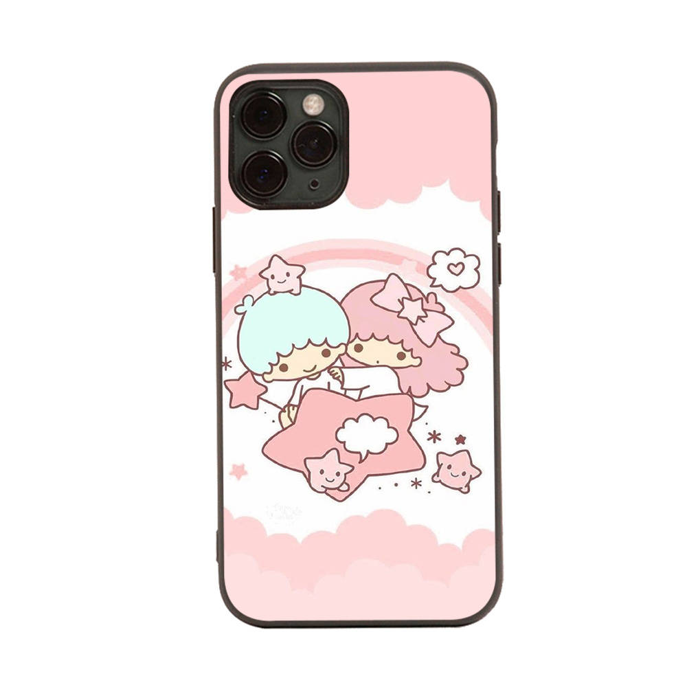 Чехол для iPhone 16 15 Plus 14 13 12 11 Pro 8 7 6S 6 SE 5S X XR XS Max Realme C30 C33 C31 9I Black Sofe Cover LI16 Little Twin Stars