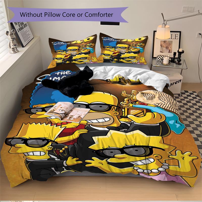 Simpsons 4D Experience Print 3Pcs Bedding Setduvet Cover With 2 Bedropillowcase Home Birthday Gift