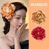 Simulation Flower Hair Clip 14cm Artificial Floral Side Clip Girl Hairpins  For Beach Vacation