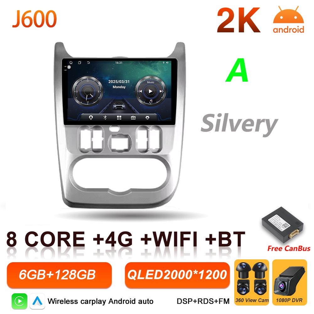 Android Auto Carplay For Renault Logan 1 Sandero 2009 2010 2011 - 2017 Largus Dacia Duster Car Radio Multimedia Player GPS DSP