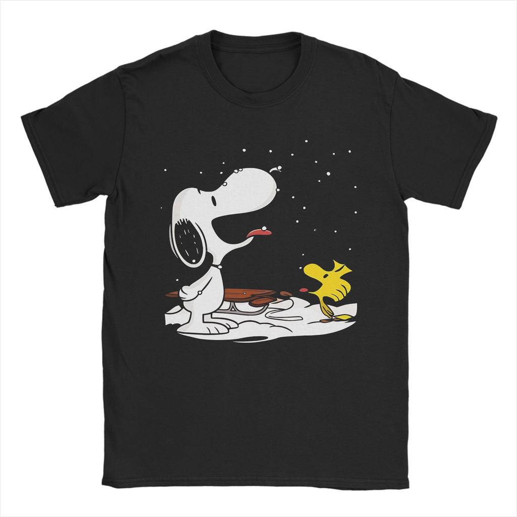 Snoopys Christmas 2025 Snow Winter Tshirt Unisex Women T Shirts Tee Snoopys Marry Christmas Graphic Tshirt Clothing Cotton