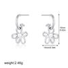 Hollow Out Flower Pendant Earring Lovely Imitation Pearl Hoop Earings 18K Gold Plated Stainless Ear Stud Fashion Jewelry Gifts