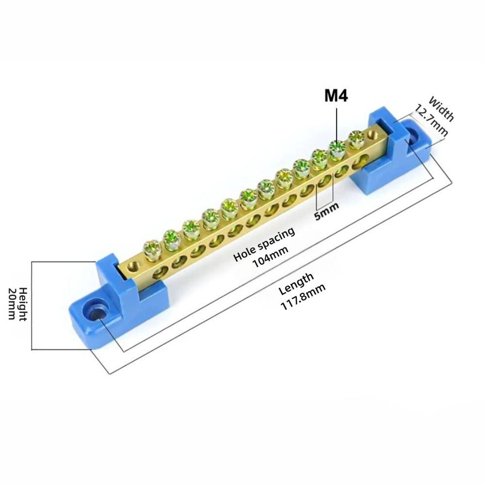 4/6/8/10/12 Отверстий Медная Заземляющая Шина Тип Высокий Мостик Нулевая Заземляющая Проводка Соединение Распределительная Коробка