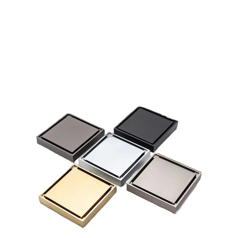 Chrome Plated Brass Floor Drain Trap Tile Insert Waste Grates for Bathroom and Kitchen Shower Strainer for Kitchen Sinks