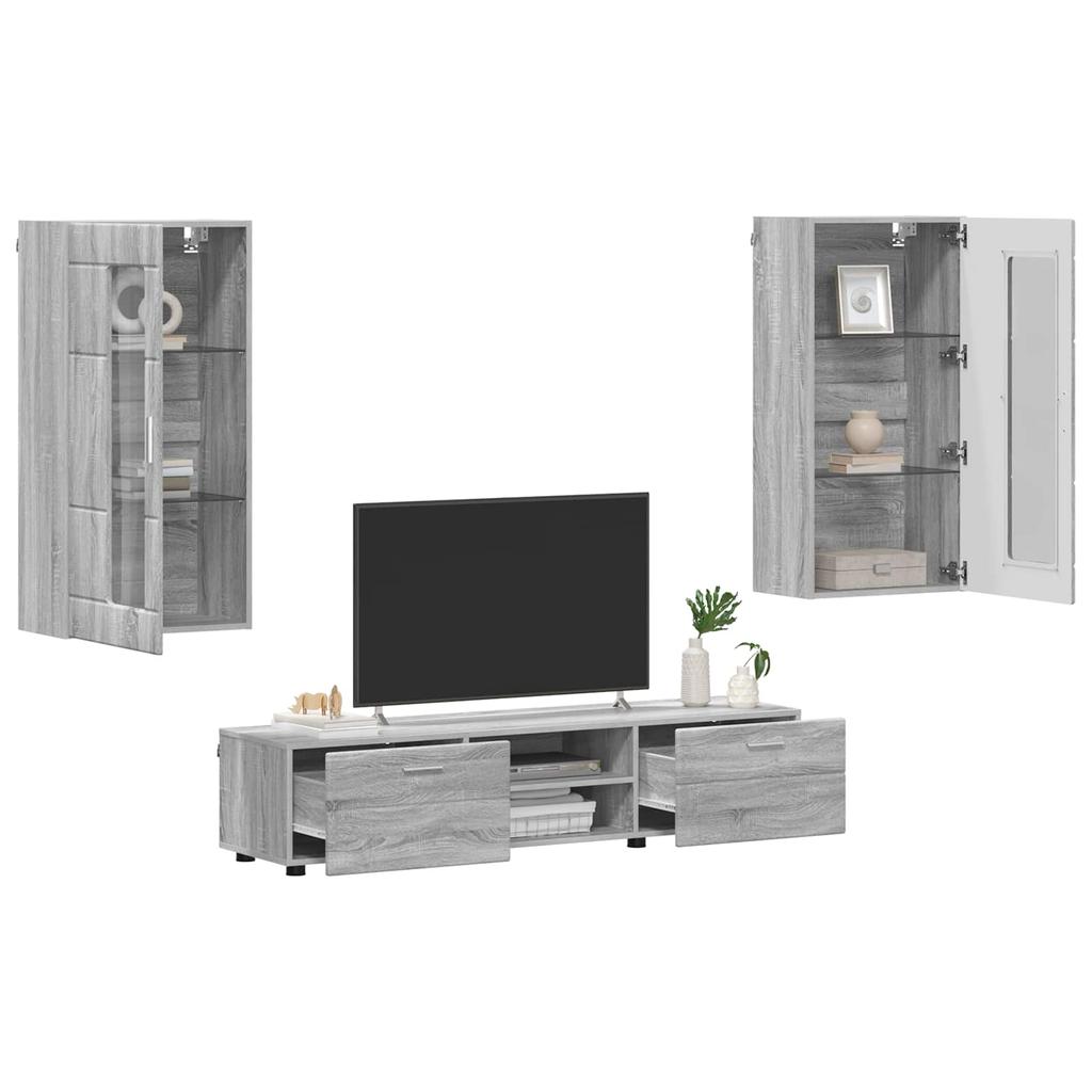 FLORIN 3 Piece TV Cabinet Set with Doors