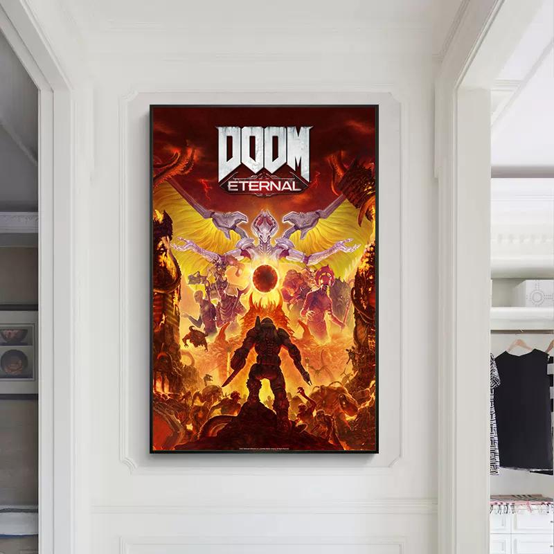 Игра DOOM видео классический игровой постер настенная живопись на холсте картины для гостиной домашний декор принты плакаты