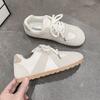 Женские мягкие кожаные туфли, удобные дышащие повседневные кроссовки 2024 года, корейские новые спортивные кроссовки на шнуровке с нескользящей подошвой