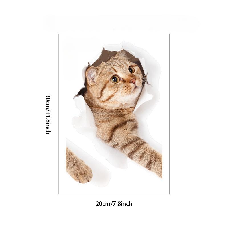 3D Трехмерная наклейка с изображением кота Креативная наклейка для защиты от царапин на задней части тела Милые декоративные аксессуары