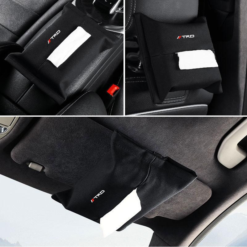 1Pcs Car Tissue Box Holder Sun Visor Seat Back Car Accessories for Toyota TRD GR Corolla Yaris Aygo Prius RAV4 Crown CHR Camry Auris