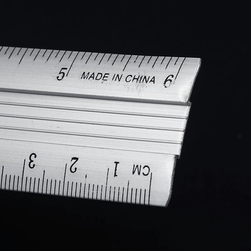 Ruler Aluminum Alloy Dual Scale Straight Ruler 1Pc
