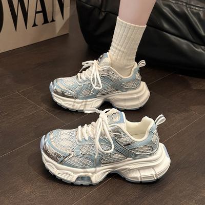 Модные повседневные туфли-маффины, дизайнерские, на платформе, кроссовки «папины», летние, ретро, дышащая сетка, удобные, спортивные туфли для девочек