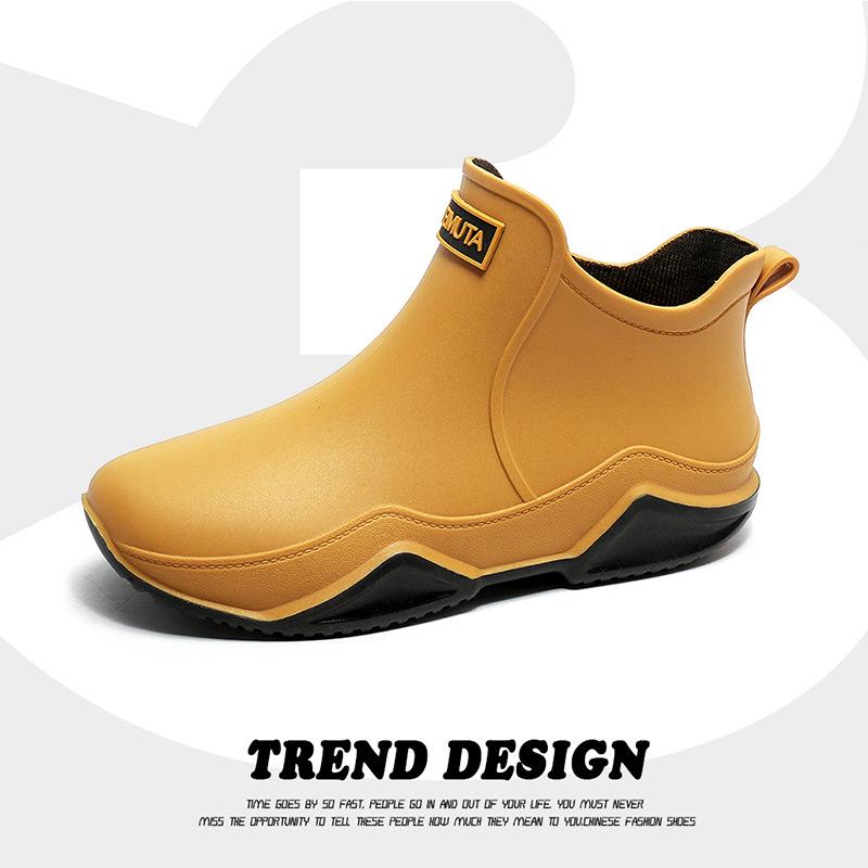 Rain shoes short water shoes couple outdoor women's rain boots fishing work casual men's water boots thermal shoes