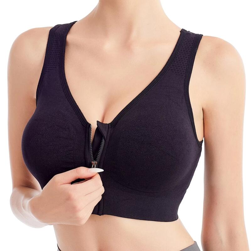 Front Zipper Sports Underwear Women's Bra Running Fitness Seamless Brassiere Shockproof Breathable Without Underwire Bras