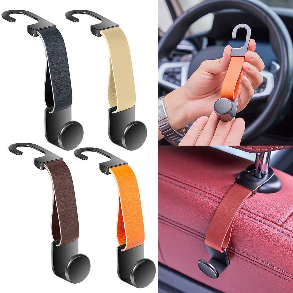 PU Leather Seat Back Hanger Hook Wear-Resistant Hanging Storage Hook Car Interior Accessories