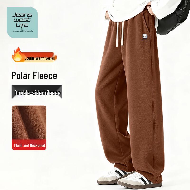 JEANSWEST LIFE Мужские Термобрюки из Двустороннего Флиса Прямого Кроя Повседневные