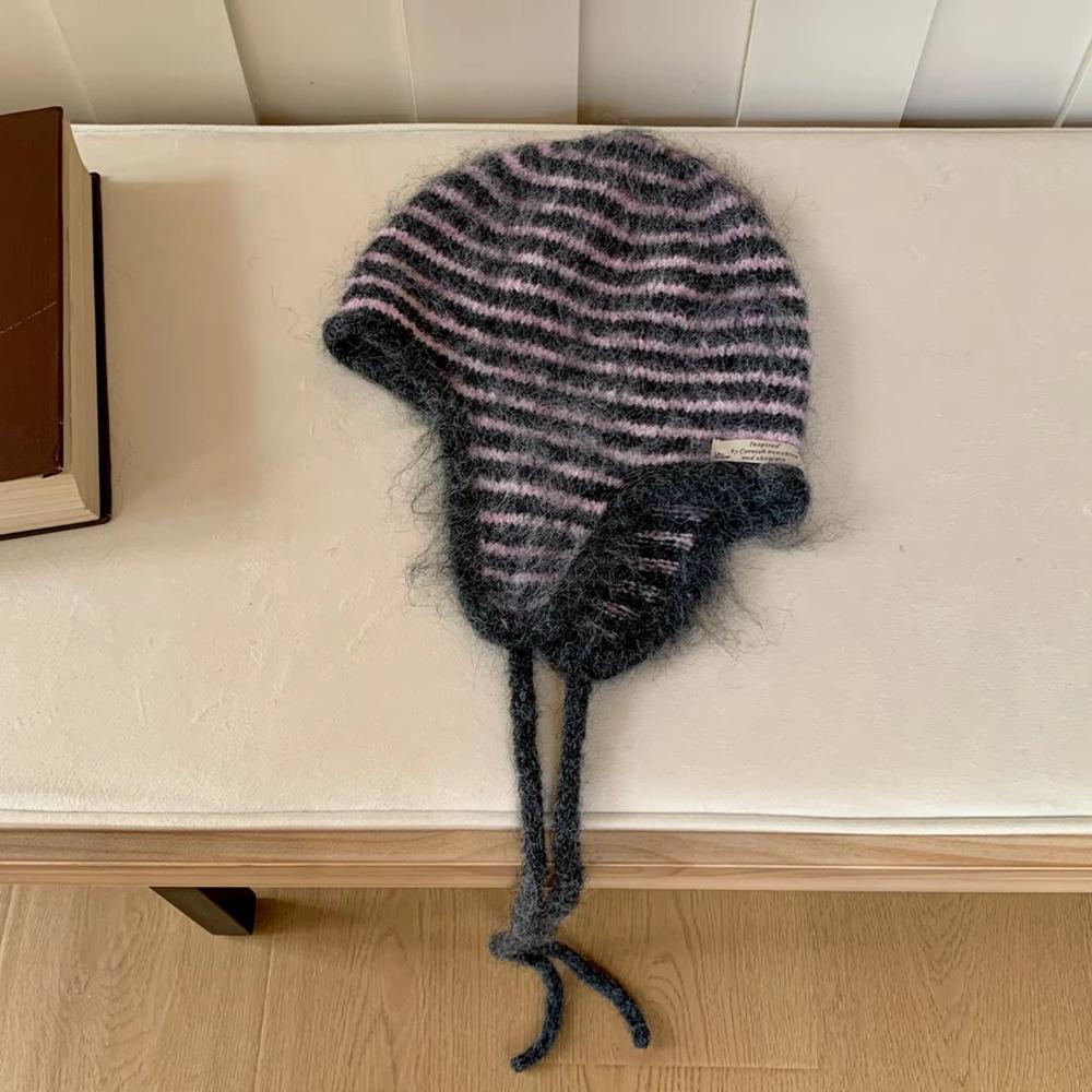 Plush Knitted Hat Korean Style Ear Cap Fashion Earflap Hat Girls