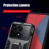 KEYSION Shockproof Armor Case for Xiaomi POCO X6 Pro Soft Silicone+PC Metal Ring Stand Phone Back Cover for POCO X5 Pro 5G