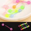 7Pcs Body Piercing Jewelry Luminous Glow Acrylic Tongue Rings Nose Barbell Bars