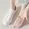 5 пар женских невидимых носков, дышащие хлопковые носки Y2K Kawaii без следа, сетчатые для офиса и повседневной носки, милые белые носки с противоскользящим эффектом