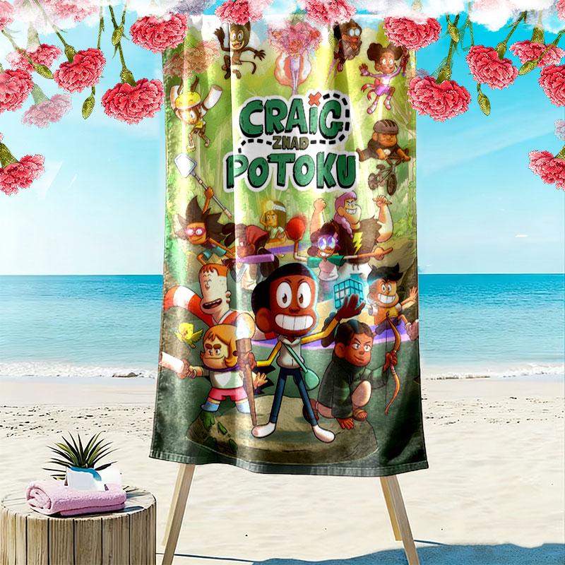 Creek Hideout Print Beach Towel, Large Soft Quick Dry Towel for Beach Camping Swimming