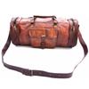 Men's Brown Vintage Genuine Travel Luggage Duffle Gym Bags Tote Goat Leather