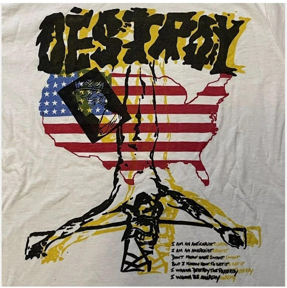 Винтаж 80-х Футболка Destroy Sex Pistols С коротким рукавом Белая Унисекс S-5XL OB1036 Унисекс Футболка