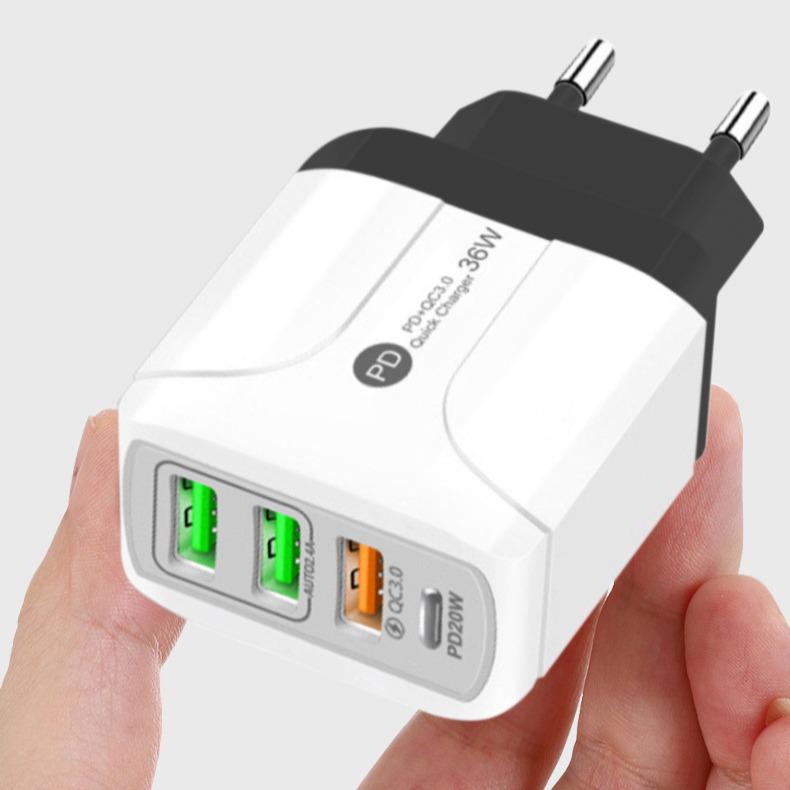 Зарядное устройство PD33W QC3.0 GaN: 9В/12В, 65Вт, Многопортовый, Европейский Стандарт, Адаптер Быстрой Зарядки