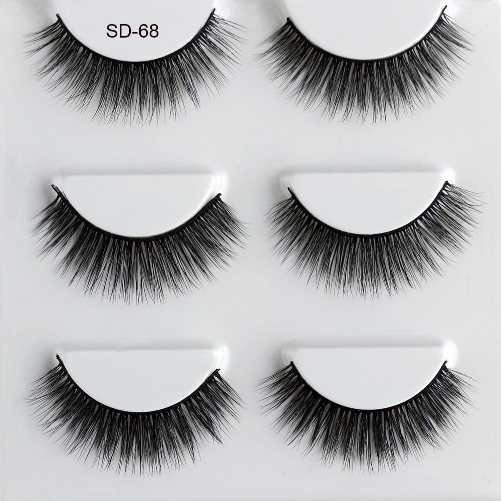 Модные толстые крестообразные грязные инструменты для наращивания ручной работы 3D шелковое волокно накладные ресницы натуральный макияж