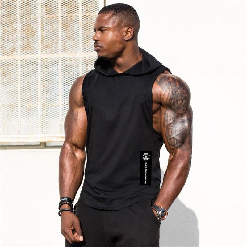 Muscleguys Мужская брендовая толстовка без рукавов Muscle Guys для фитнеса, топы для бодибилдинга, тренажерного зала, свободные рубашки без рукавов для тренировок, мужской топ с капюшоном