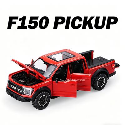 1:32 F150 Hilux Модель Игрушка Внедорожники Сплав Литье Под Давлением Миниатюрные Пикапы Звук Свет Двери Открываются Оттянуть Назад Украшения