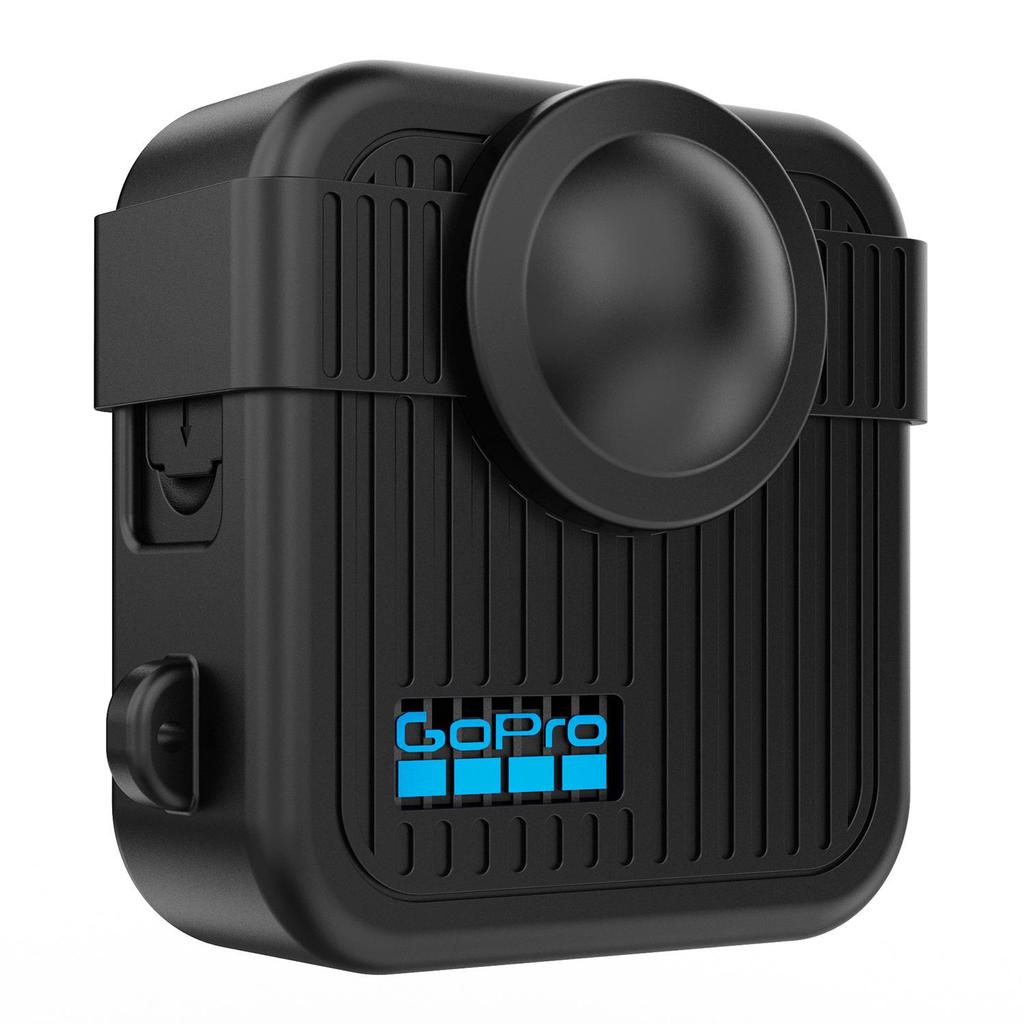 Силиконовый чехол для GoPro Max2: Ударопрочный защитный чехол с боковой крышкой для аккумулятора и крышкой для объектива