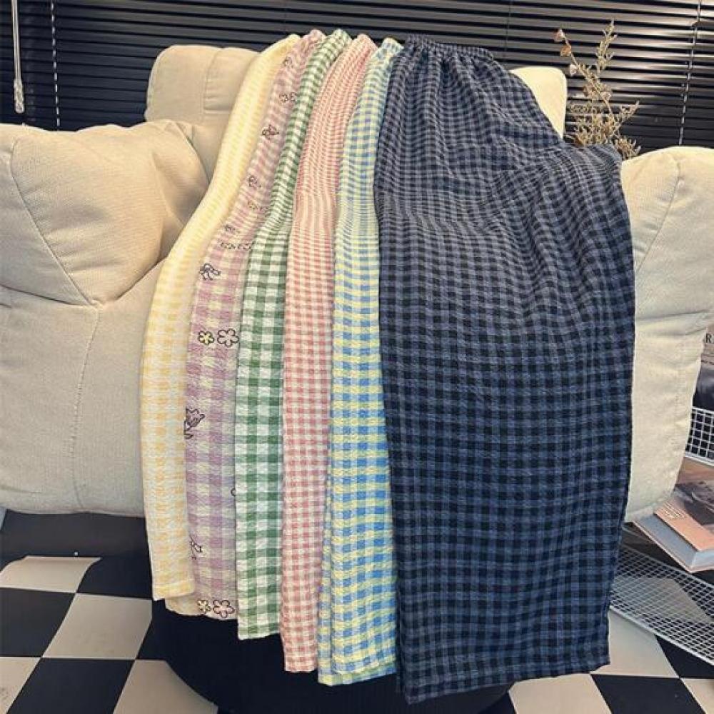 New Arrivals Open Run Floral Check Pajama Long Pants