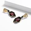 Luxurious Exaggerated Ruby Earrings for Women High Quality Black and Gold Earrings Anniversary Gift Attendance Party Jewelry