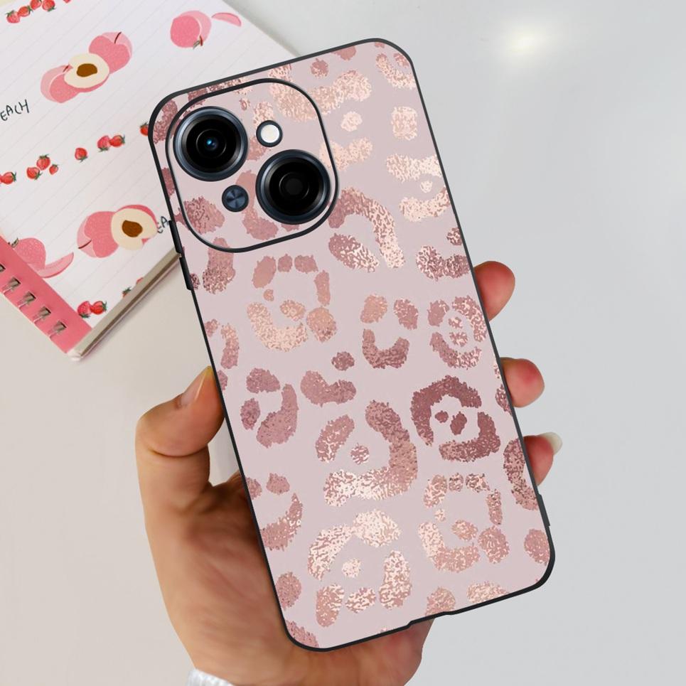 Цветок Бабочка Женская Модная Задняя Крышка Для Tecno Spark GO 1 Spark GO 2025 Чехол Для Телефона Черный Матовый Мягкий ТПУ Силикон